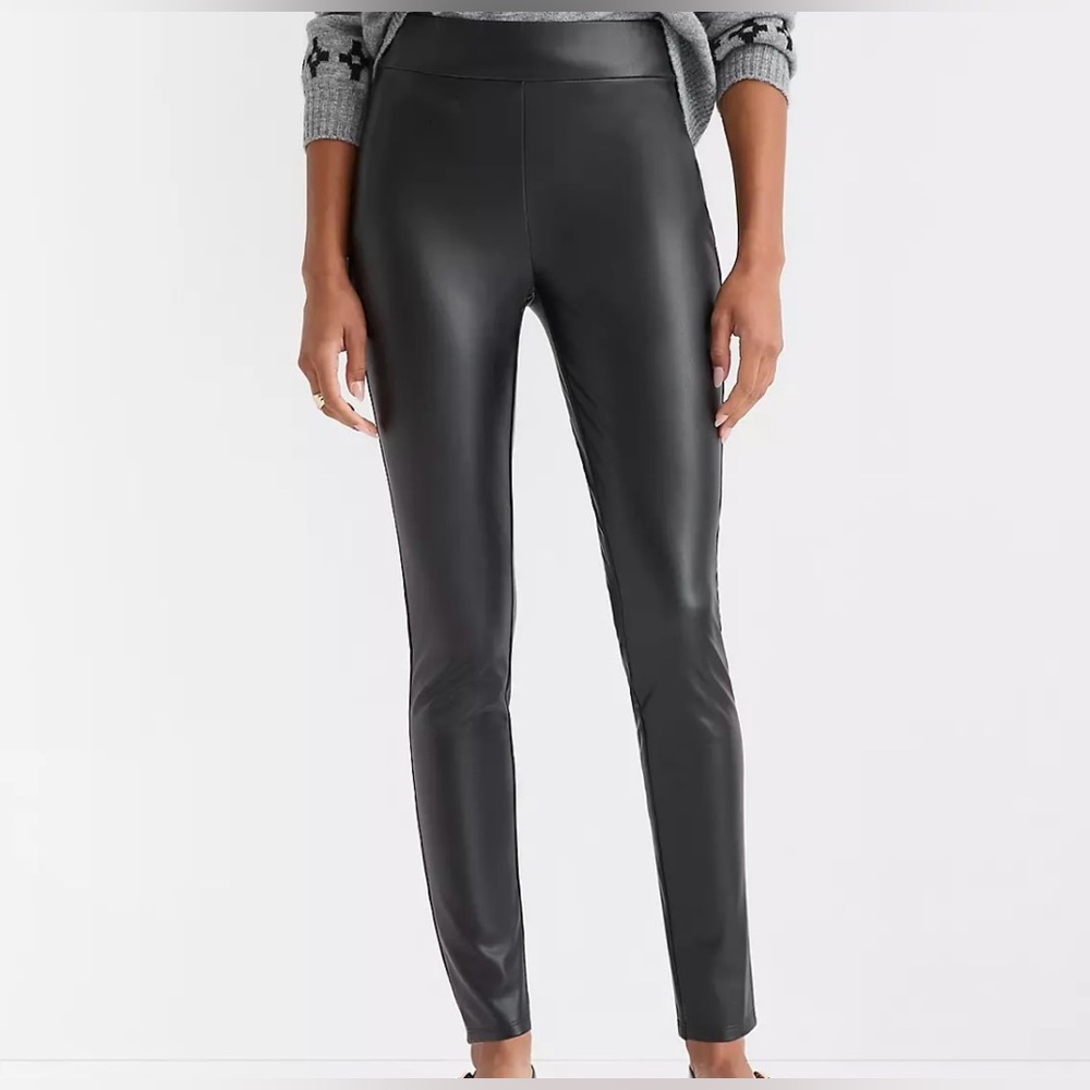 Something Navy Faux Leather Black Pants High Waisted
